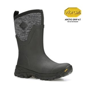 Women's Arctic Ice Vibram AG All Terrain Short Boots - Black/Heather by Muckboot